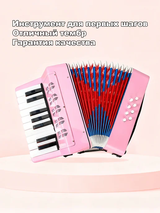 Детский аккордеон для музыкального воспитания 3-12 лет, черный, фото 6