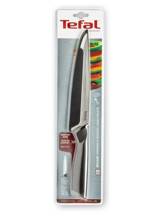 Tefal Нож кухонный K2213714 20 см, черный, фото 3