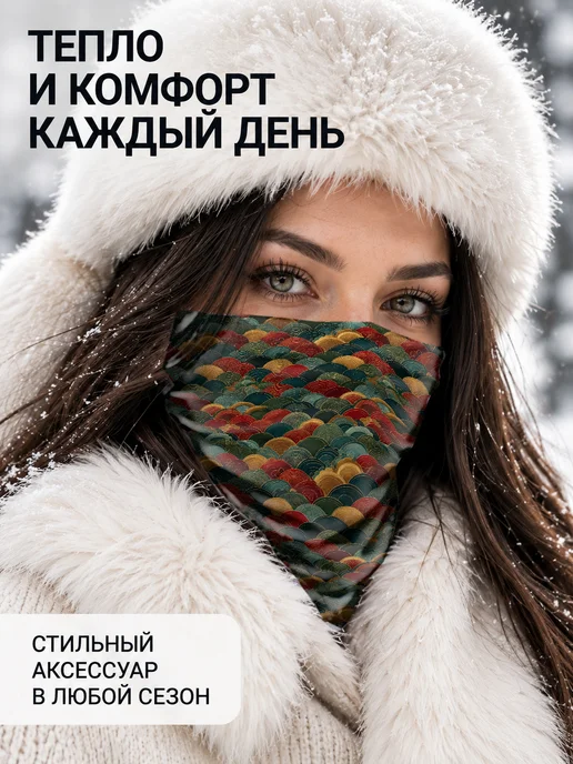 CherryPie Снуд бафф с принтом японские волны, вариант, фото 7
