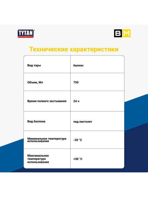 Tytan professional Пена монтажная 65 Зимняя, 750 мл, 1 шт, 750 мл, 1 шт, фото 3