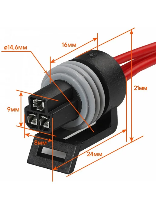 AIRLINE Разъем автомобильный 3 контакта Лада Ларгус для датчика, вариант, фото 6