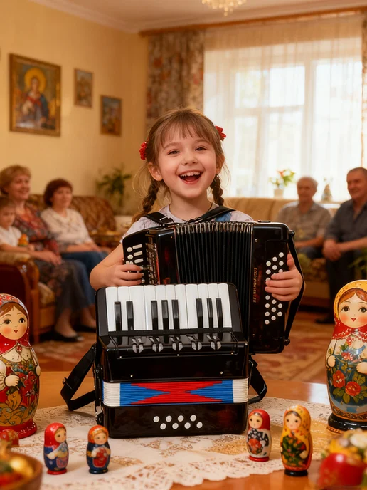 Детский аккордеон для музыки, черный, фото 4