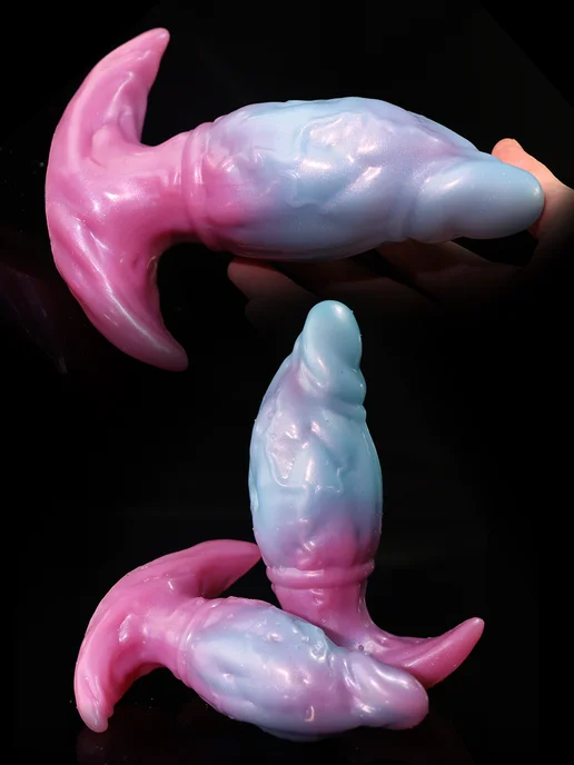 Pleasure Max Носимая фантазийная большая анальная пробка, голубой, фото 7