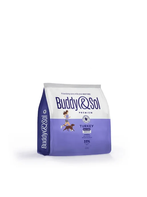 Сухой корм Buddy&Sol для собак, крупные, средние, индейка, 1,8 кг, фото 2
