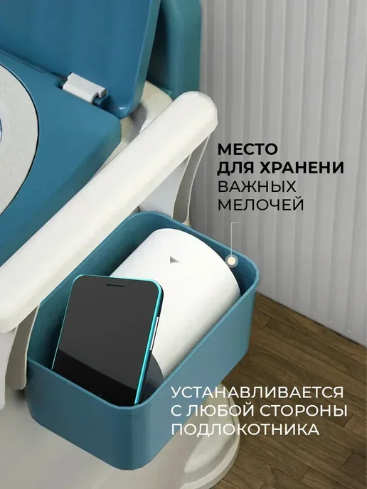 Биотуалет для дома и дачи для пожилых людей и инвалидов, синий, фото 6