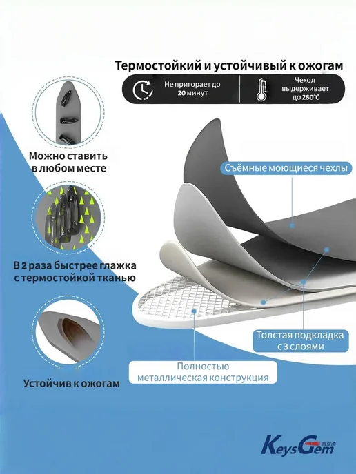 Настенная гладильная доска, регулируемая по высоте и углу, белый, фото 2