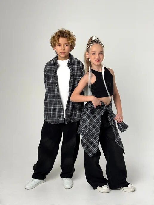Kids.fly Джинсы для мальчика багги подростковые, черный, фото 5