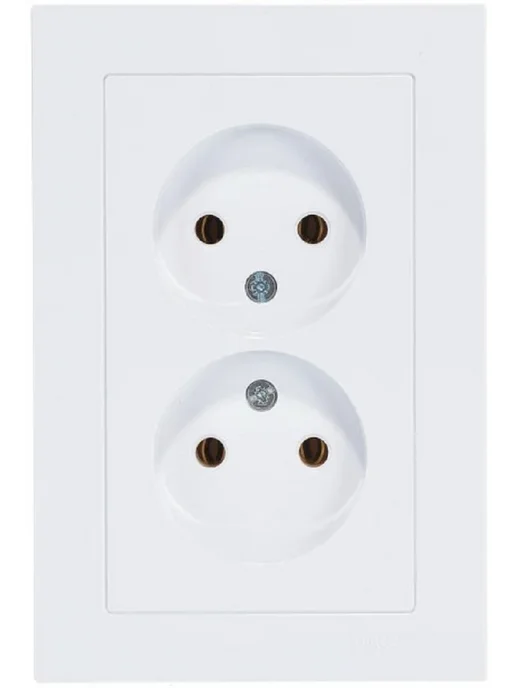 Systeme Electric Розетка двойная без заземления белая матовая, белый, фото 3