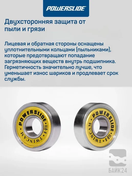 No Solution Пыле-защищенные подшипники Powerslide Twincam ILQ-9, 16шт, 16 шт, фото 7