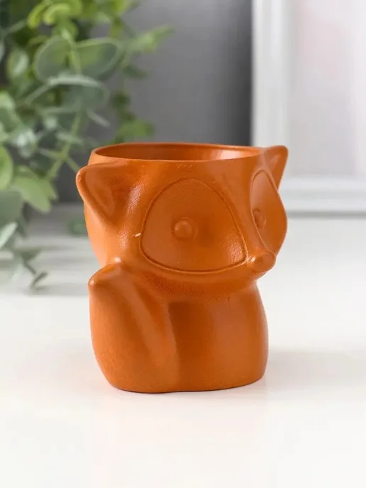Подставка для мелочей "Лиса" 7х9х7 см, красная глина, 9x7 см, фото 2