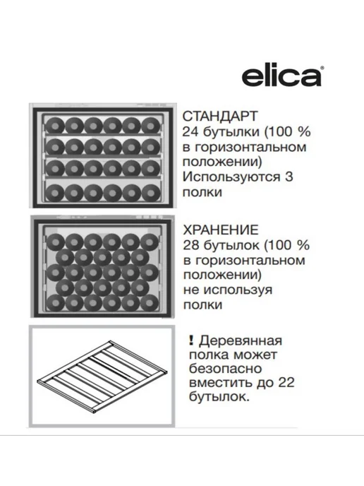 Винный шкаф Elica VERITAS BI24 BL, черный, фото 7