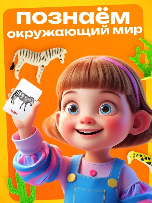 Набор с карточками "Дикие животные" Г.Доман, вариант, фото 2