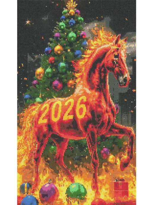 ART_MAG DiamonD Алмазная мозаика без подрамника 40x65см Лошадь символ года, 40x65 см, фото 5
