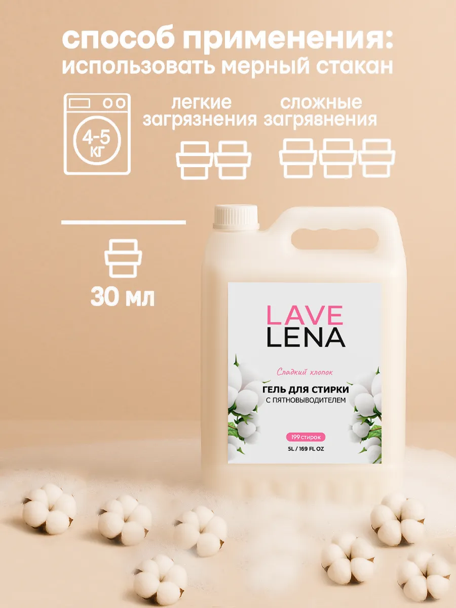 Гель для стирки, 10л, хлопок фото 7