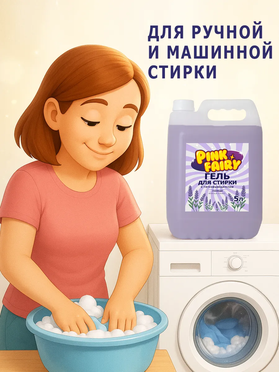 Гель для стирки Pink Fairy 5л фото 4