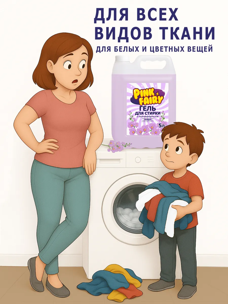 Гель для стирки Pink Fairy 10л орзидея фото 2
