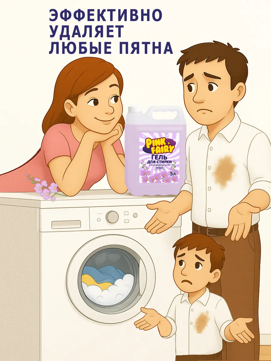 Гель для стирки Pink Fairy 10л орзидея фото 3