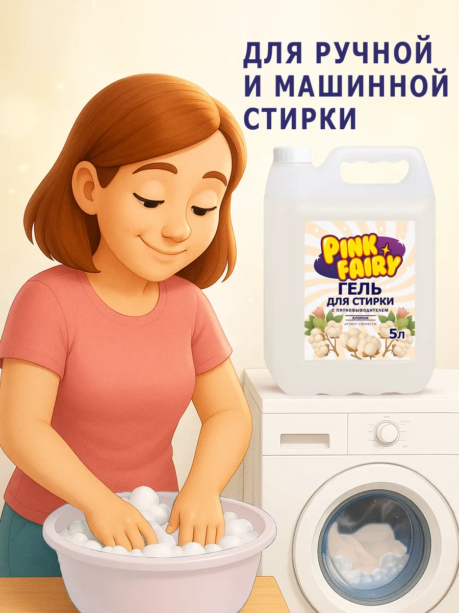 Гель для стирки Pink Fairy 10л фото 4