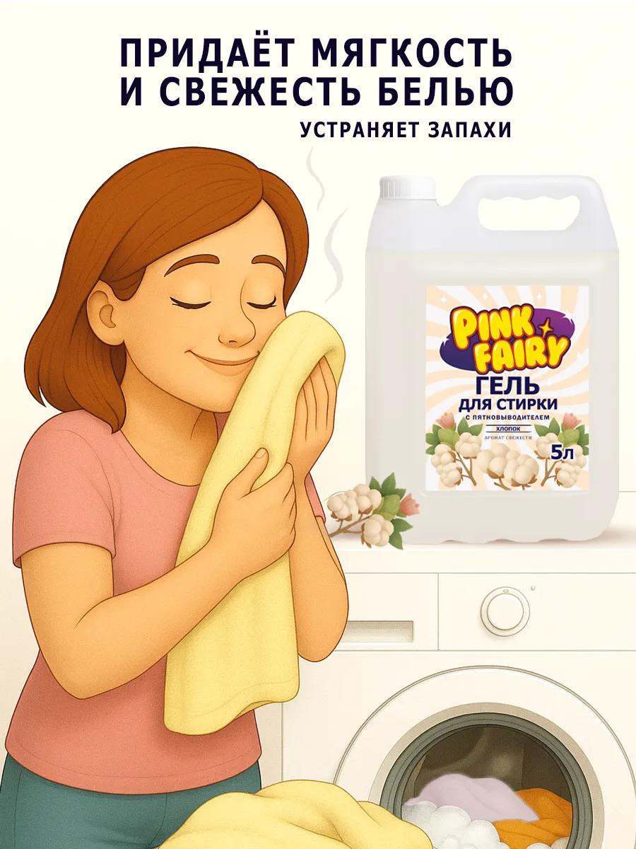 Гель для стирки Pink Fairy 10л фото 5