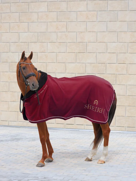 SHEIKH HORSE BRAND Попона флисовая для лошади для верховой езды, конного спорта, красный, фото 3