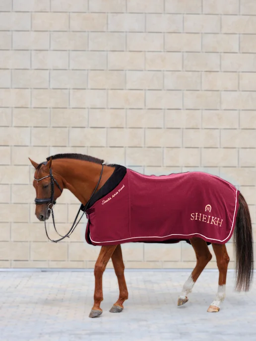 SHEIKH HORSE BRAND Попона флисовая для лошади для верховой езды, конного спорта, красный, фото 4