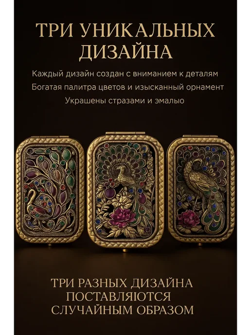 Q Зеркальце карманное складное женское, желтый, фото 3