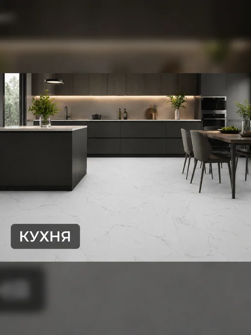 Кварцвиниловая плитка для пола и стен, ламинат влагостойкий, белый, фото 5