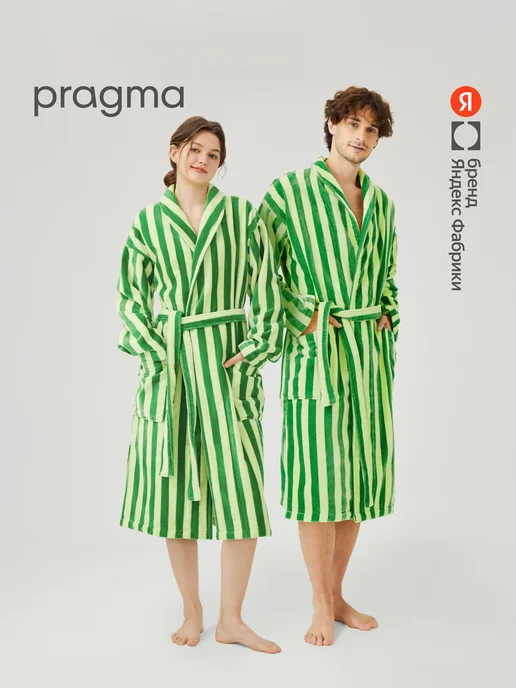 Pragma Халат, молочный, зеленый