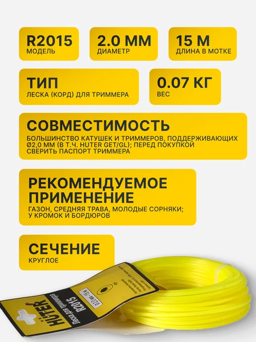 Леска для триммера 2 мм R2015 — фото 2