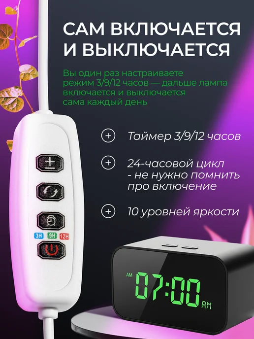 Комфорт Вейв Фитолампа для растений и цветов полного спектра, вариант, фото 3