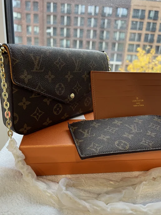 LOUIS VUITTON Сумка клатч c цепью Луи Виттон, желтый, фото 2