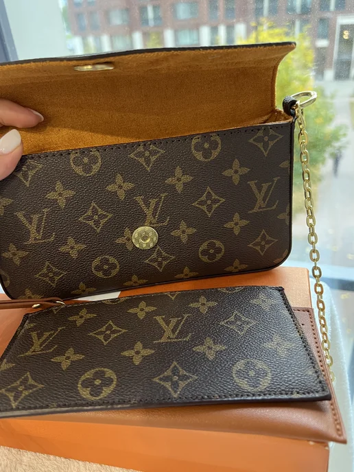 LOUIS VUITTON Сумка клатч c цепью Луи Виттон, желтый, фото 4