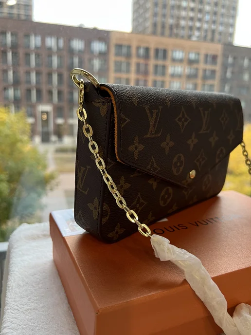LOUIS VUITTON Сумка клатч c цепью Луи Виттон, желтый, фото 5