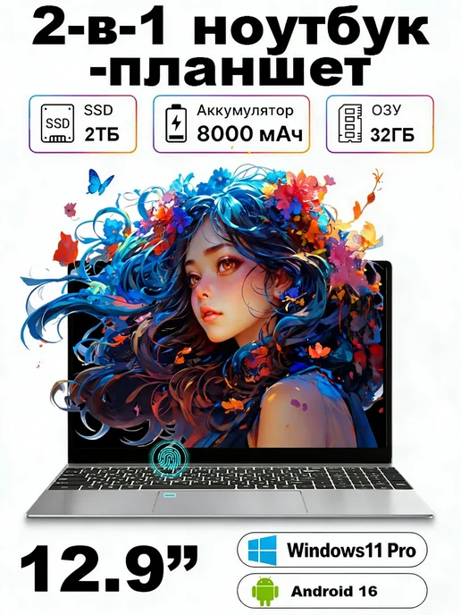 LapCore Игровой ноутбук Два в одном планшет 32 ГБ+2048 ГБ, 32 ГБ, 2048 ГБ