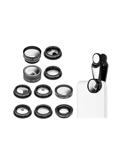 Объектив для смартфона Levenhuk Lens S10, черный