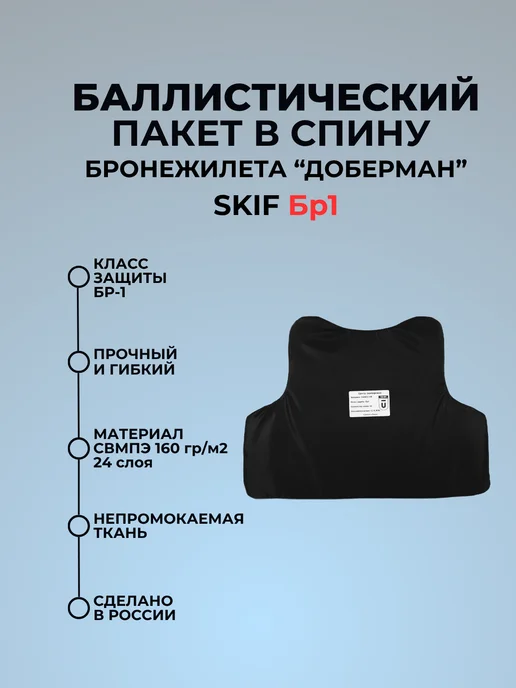 TOGA UNIT Баллистический пакет в спину бронежилета Доберман SKIF, черный