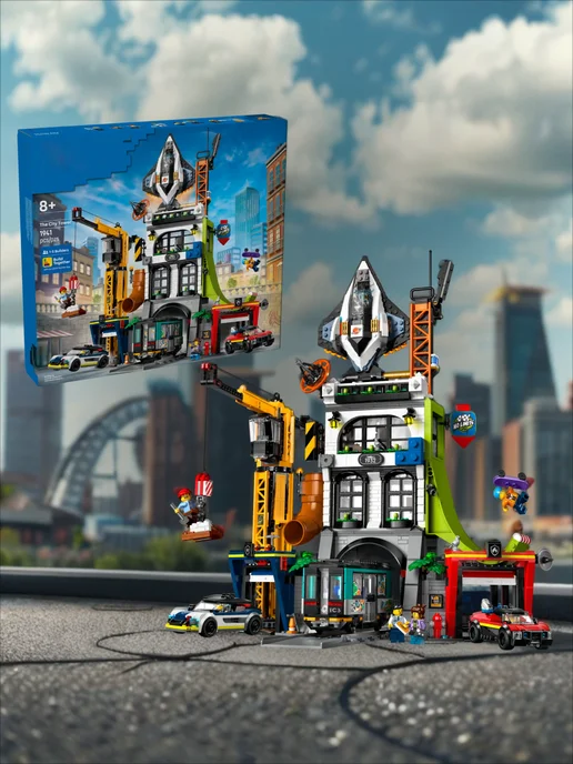 Huada Toys Конструктор Городская башня, коричневый, фото 6