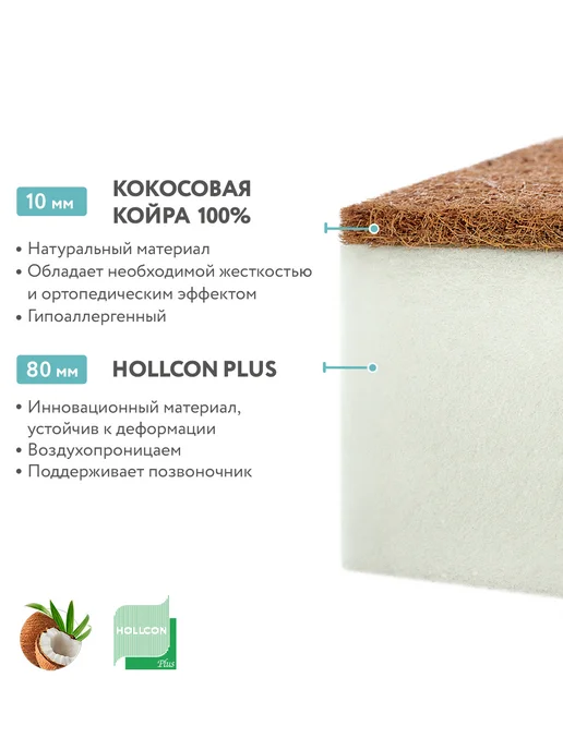 Plitex Матрац Flex Cotton Oval 125х75, 125x75, фото 3