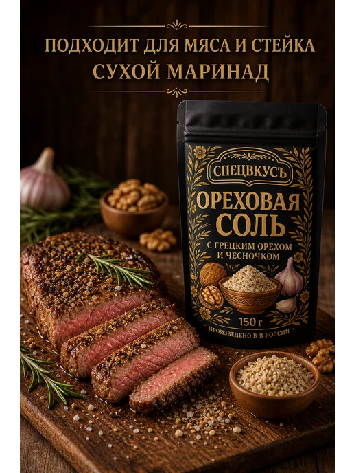 Спецвкусъ Соль ореховая чесночная пищевая вкусная специя 150 г, 150 г, фото 4