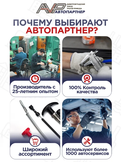 AVP Автопартнер Комплект тросов ручника для Калина, Гранта, Комплект тросов и Спорт, фото 6