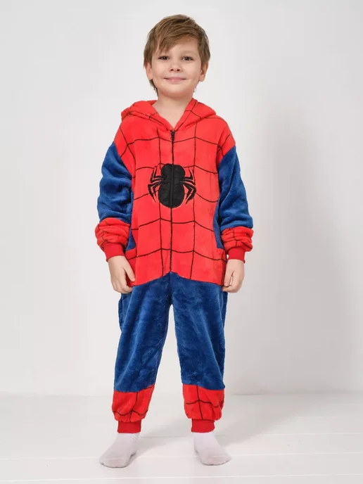 Кигуруми пижама Человек-паук Spider-Man, синий, фото 3