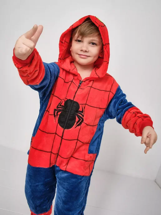Кигуруми пижама Человек-паук Spider-Man, синий, фото 6