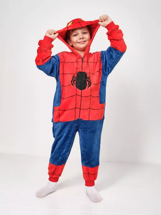 Кигуруми пижама Человек-паук Spider-Man, синий, фото 8