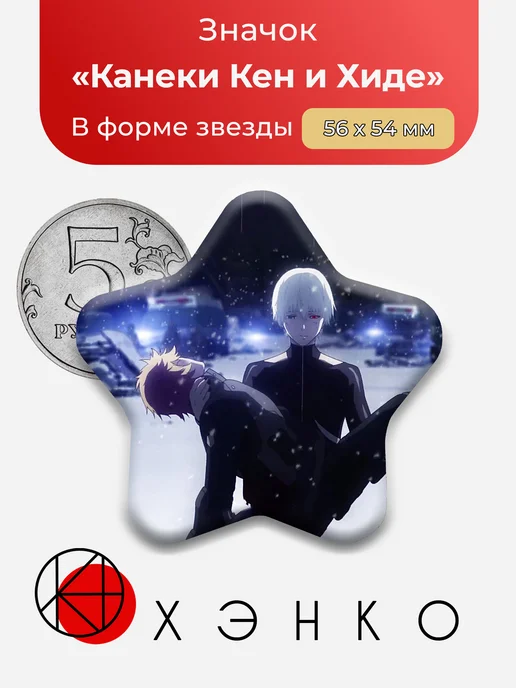 Канеки Кен и Хиде из Токийский Гуль значок