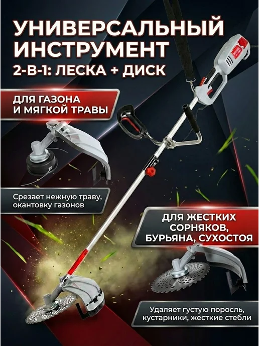 Триммер электрический для травы от сети мощный ЭТ-1500НВ — фото 2