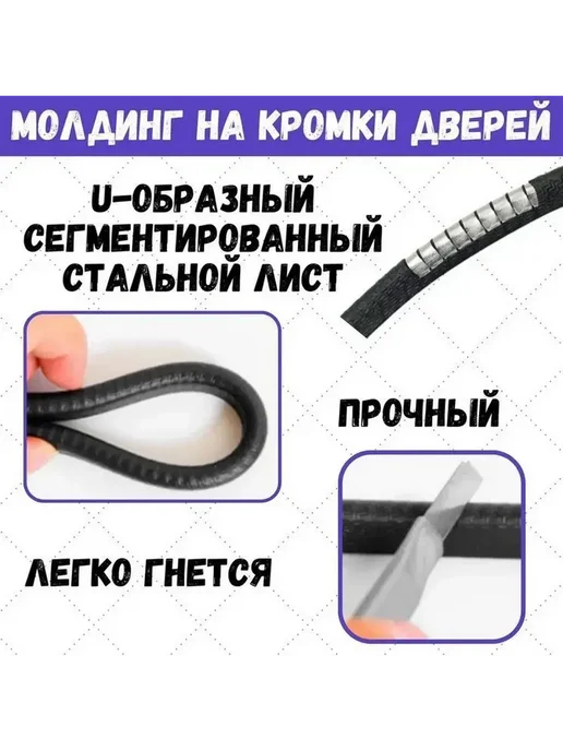 AVAG Молдинг на кромки дверей для Geely Emgrand X7, черный, фото 2