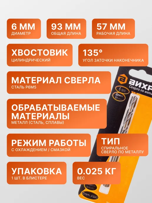 Сверло по металлу 6 мм — фото 2