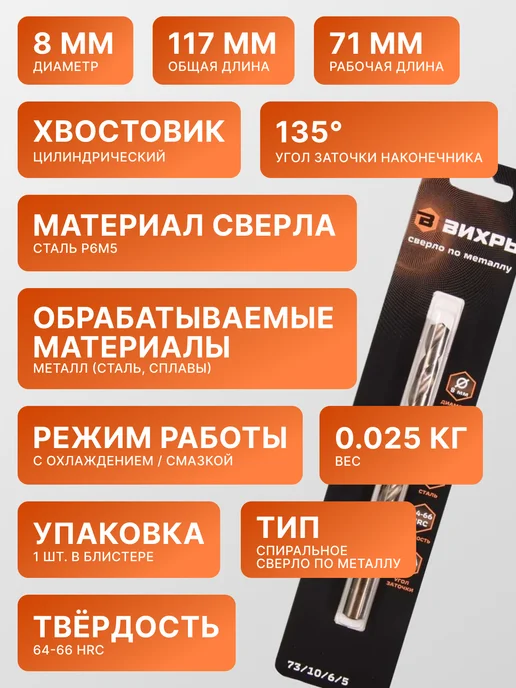 Сверло по металлу 8 мм — фото 2
