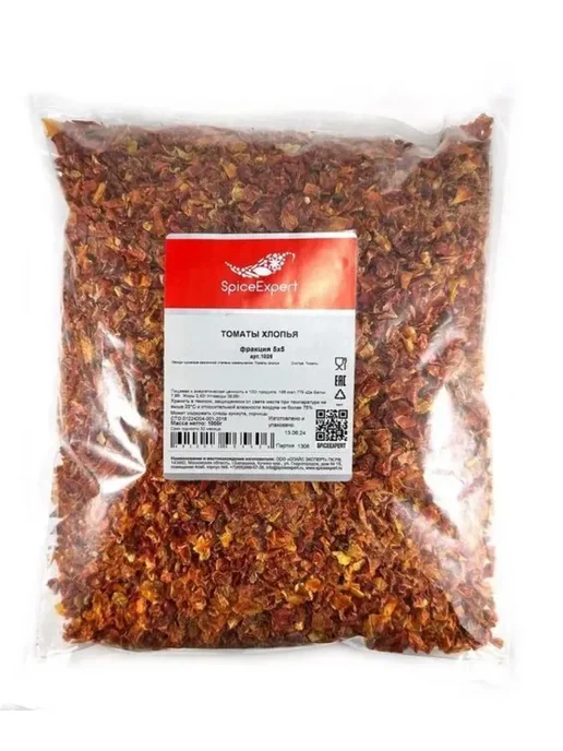 SpicеExpert Томаты сушеные хлопья 5*5, резанные помидоры, 1 кг, 5x5, 1 кг, фото 2