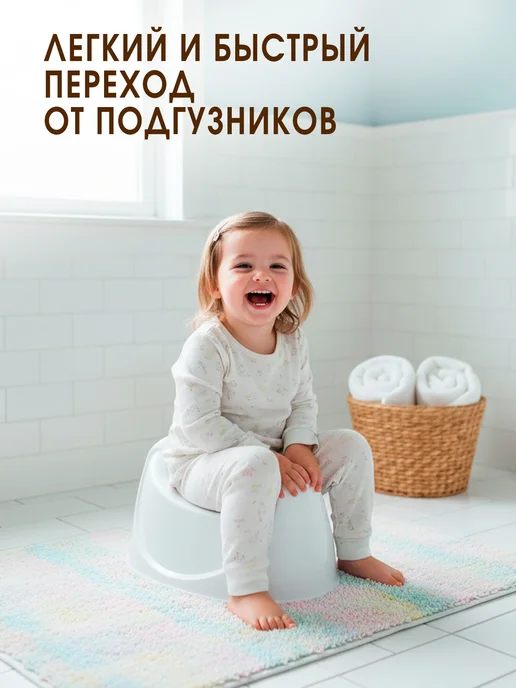GT Горшок для детей дорожный анатомический со спинкой пластик, белый, фото 6